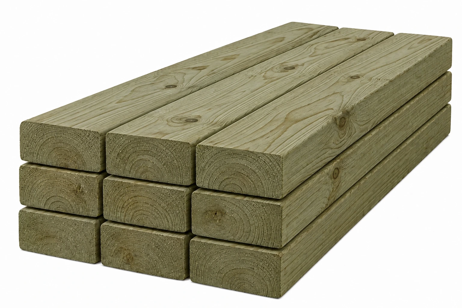 RezWood™ 2200EX treated lumber bunk visualization with visible grain and knots